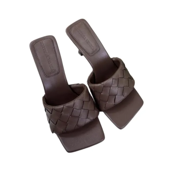 Bottega Veneta Parco Mule In Brown Intrecciato Leather Mule (Heel Height 9cm) - Image 4