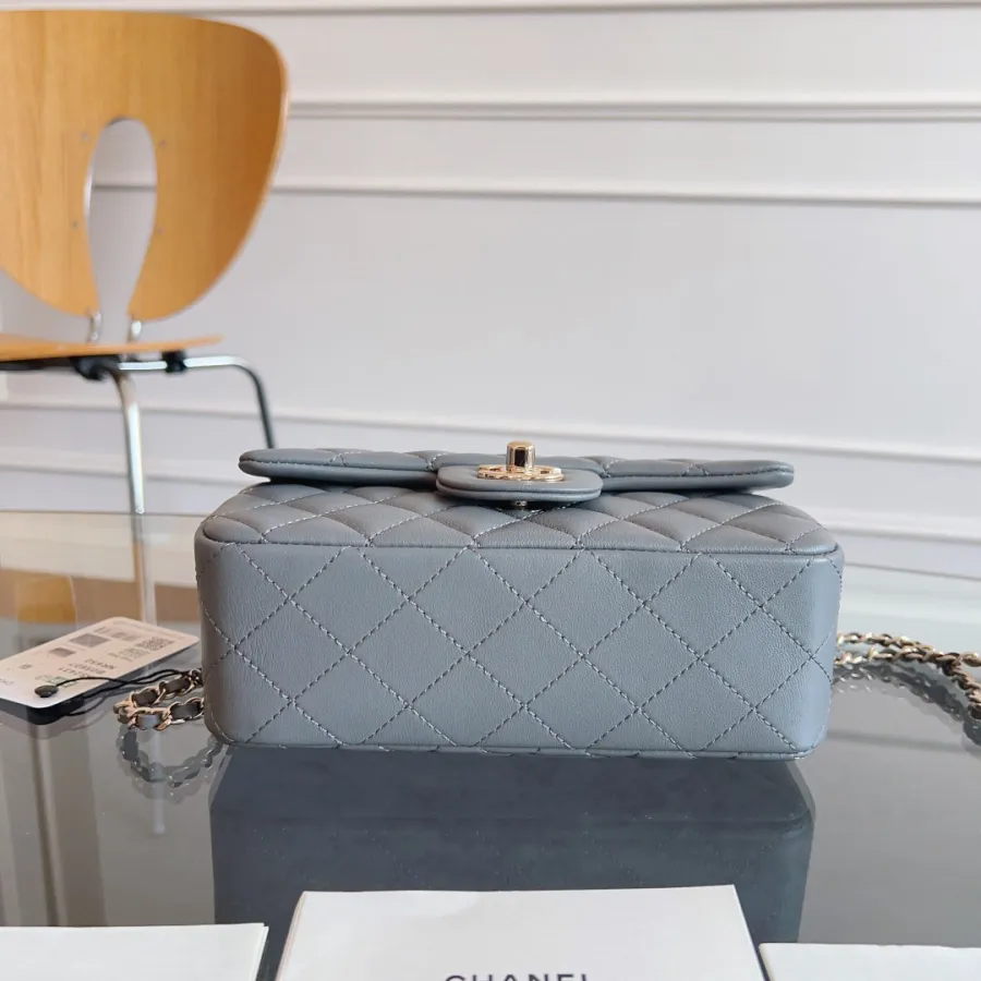 Chanel Grey / Black Mini CF Handle Bag