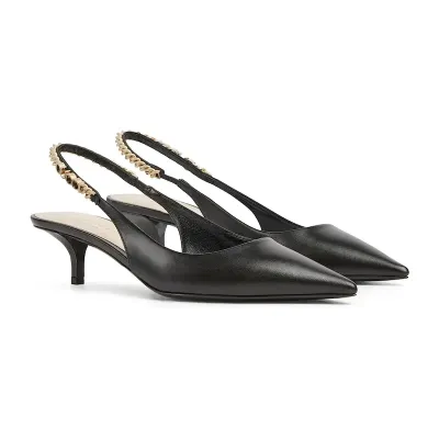 Gucci black pointed heels high heels shoes Rear lace up high heels