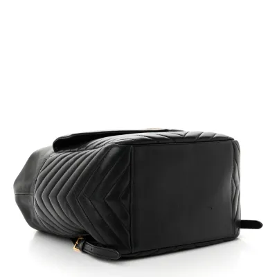 Saint Laurent Medium Joe Backpack Black Monogram Lambskin Matelasse Leather Gold Hardware