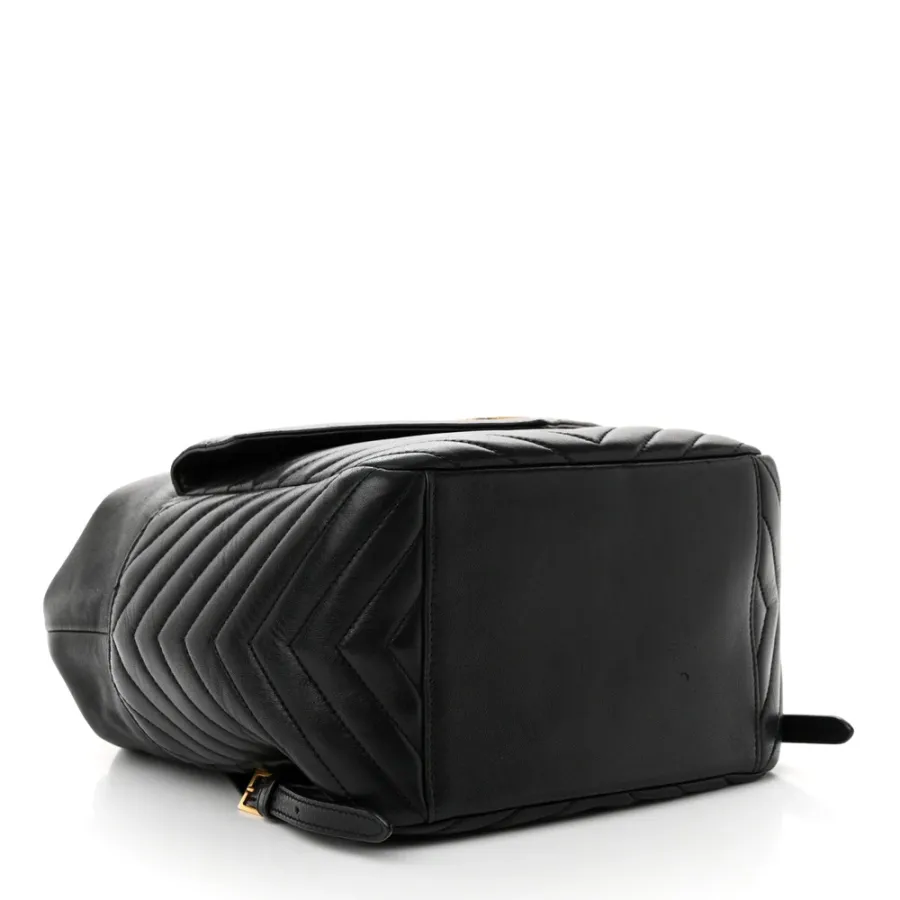 Saint Laurent Medium Joe Backpack Black Monogram Lambskin Matelasse Leather Gold Hardware