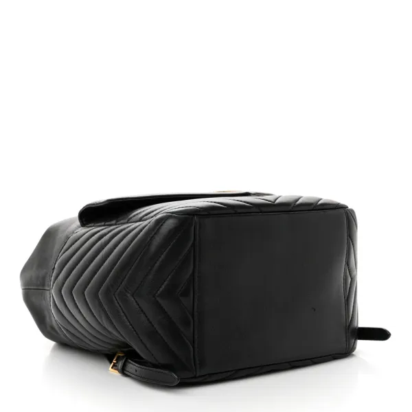 Saint Laurent Medium Joe Backpack Black Monogram Lambskin Matelasse Leather Gold Hardware - Image 6