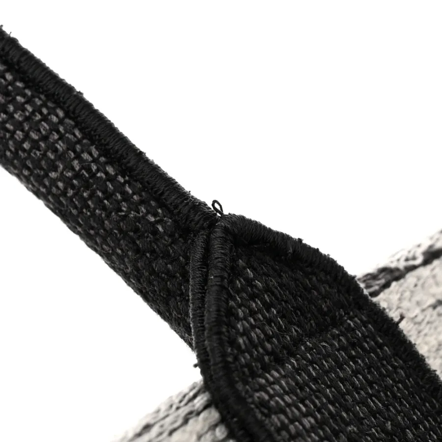 Dior Medium New York Book Tote Black/White Embroidered Canvas