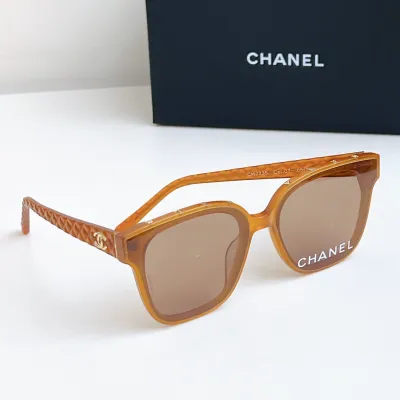 CHANEL square frame glasses rust color size 65-16-145