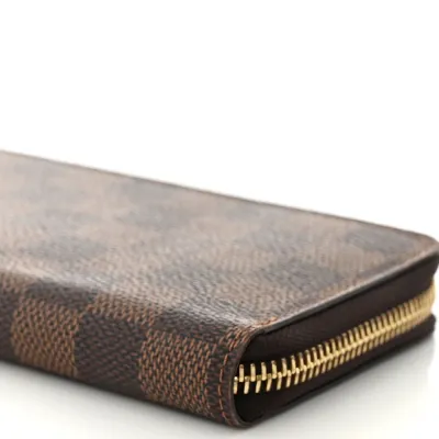 Louis Vuitton Clemence Wallet PM Damier Ebene Canvas Cherry Interior Gold Hardware