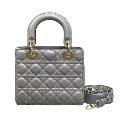 Dior Small My ABCDior Lady Dior Grey/Biscuit/Purple/Pink/Pale Blue/Stone Grey Cannage Lambskin Leather Gold Hardware