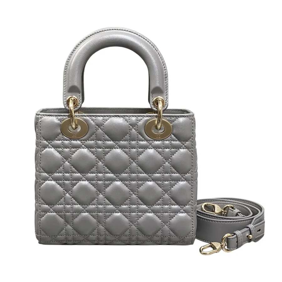 Dior Small My ABCDior Lady Dior Grey/Biscuit/Purple/Pink/Pale Blue/Stone Grey Cannage Lambskin Leather Gold Hardware