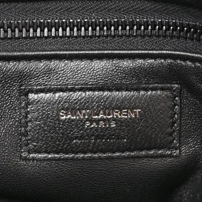 Saint Laurent Large Tote Black Wide Puffer Lambskin Leather