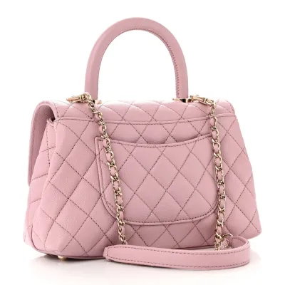 Chanel Coco Handle Mini | Light Pink Quilted Luxury