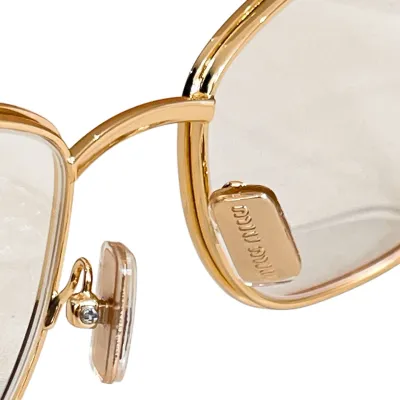Miu Miu square frame glasses gold/silver color transparent lens Size 55口19-140