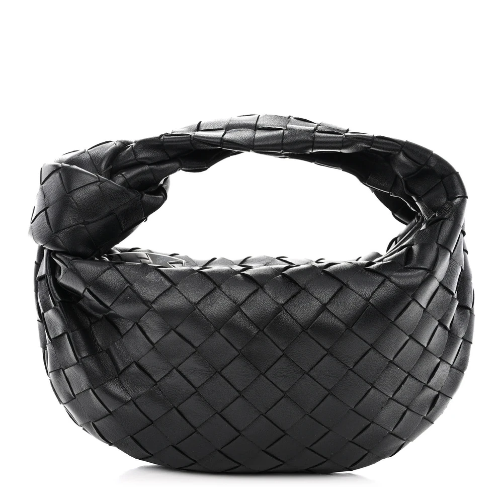 Bottega Veneta Mini Intrecciato Jodie em Couro Nappa Preto