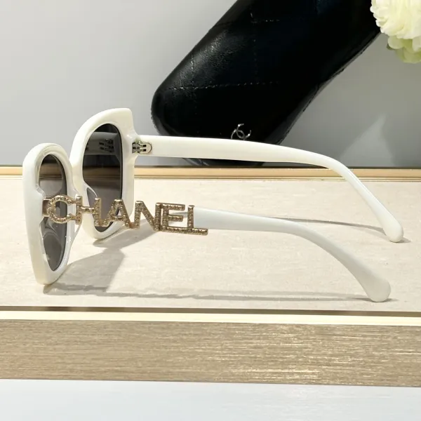 CHANEL square frame glasses white color SIZE 53-17-140 - Image 4