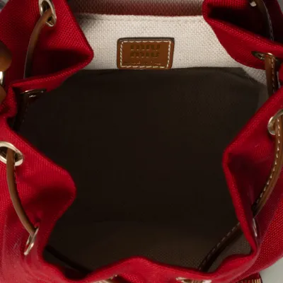 Miu Miu Red Canvas and Leather Backpacks