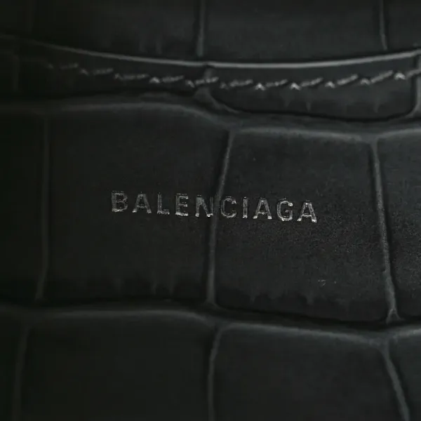 Balenciaga Mini Neo Classic City Bag Dark Grey Crocodile Embossed Calfskin Leather Silver Hardware - Image 2
