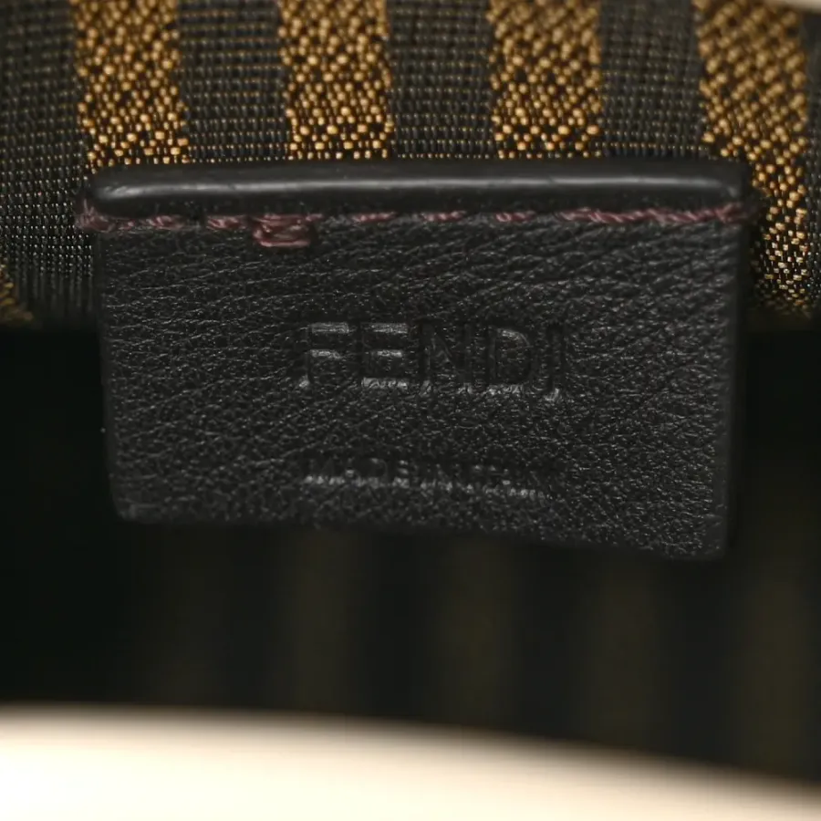 Fendi Mini Logo Embossed Sunshine Shopper Tote White Ice King Vitello Leather & Plexiglass Gold Hardware