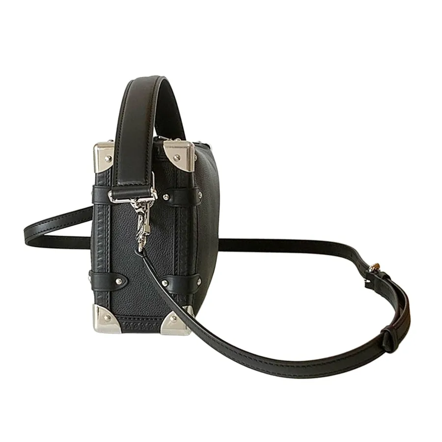 Louis Vuitton Side Trunk MM Black/Beige Calfskin Leather Gold/Silver/Black Hardware