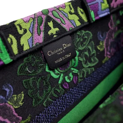 Dior Book Tote Medium Broderie Dior Indian Purple Multicolore