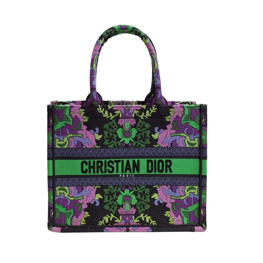 Dior Book Tote Medium Broderie Dior Indian Purple Multicolore