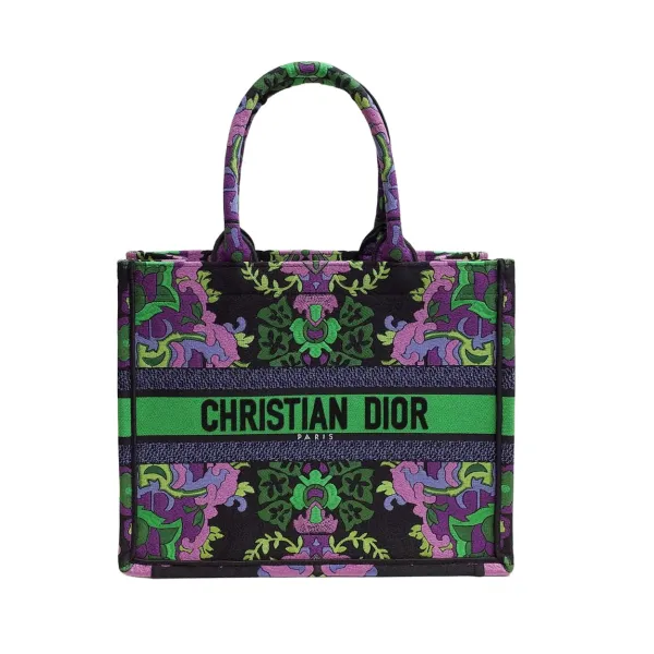 Dior Book Tote Medium Broderie Dior Indian Purple Multicolore
