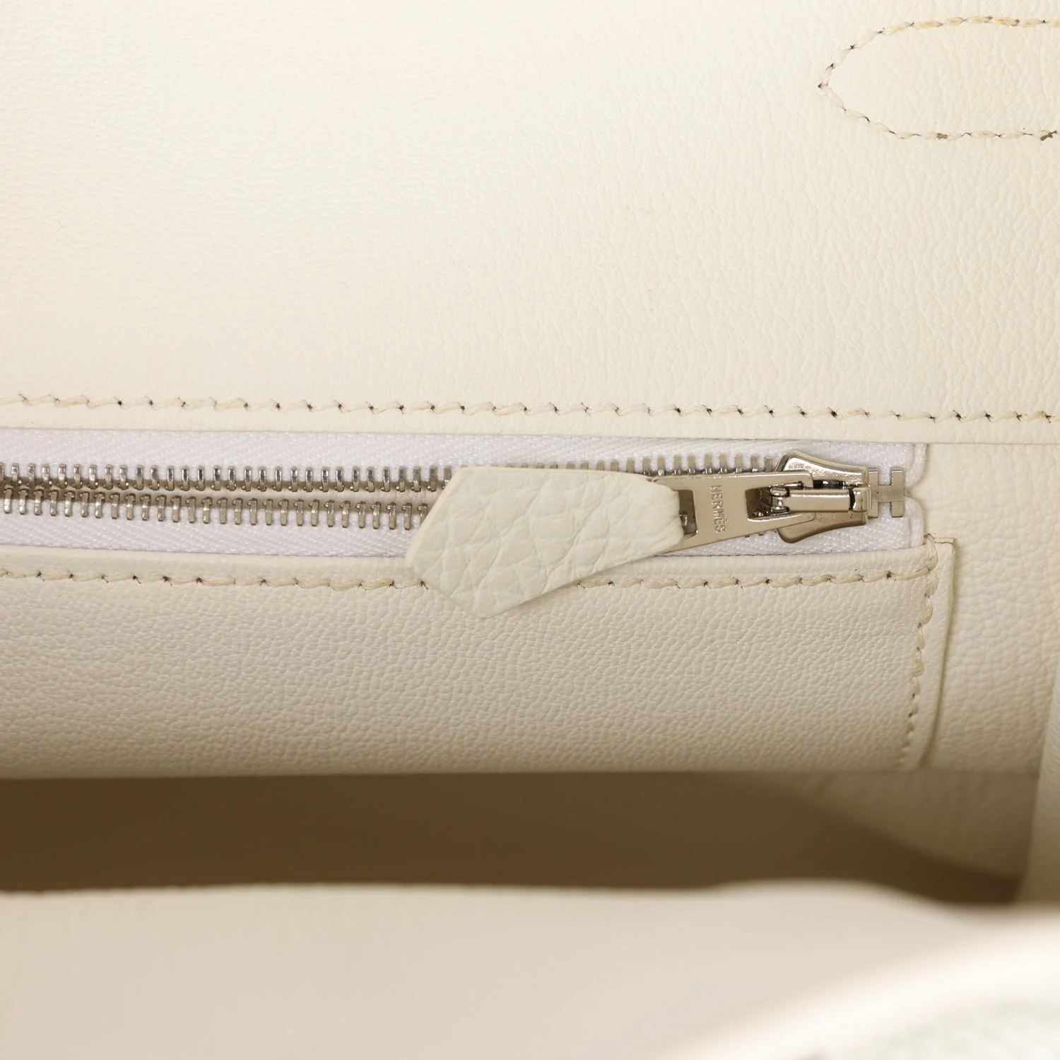 Pre-owned Hermes Birkin 35 White Togo Palladium Hardware