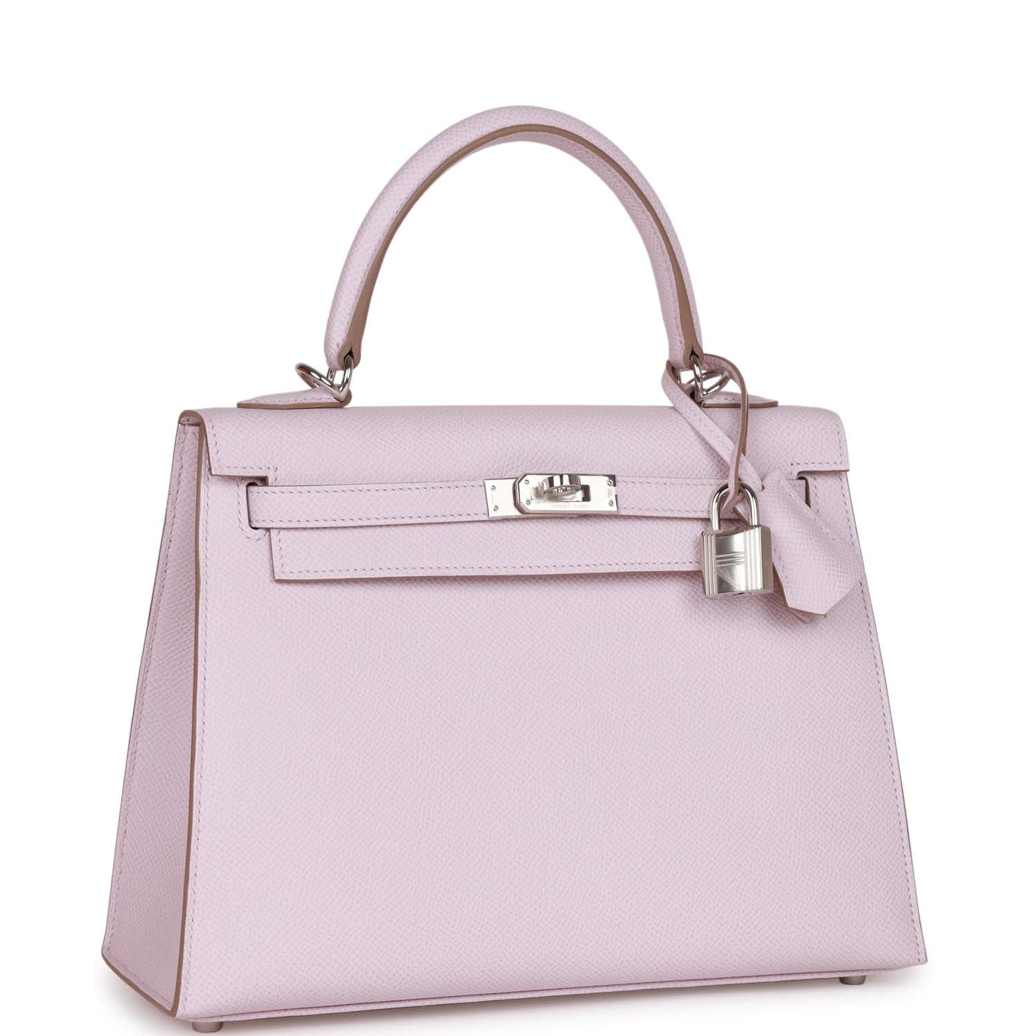 Hermes Kelly Sellier 25 Mauve Pale Epsom Palladium Hardware