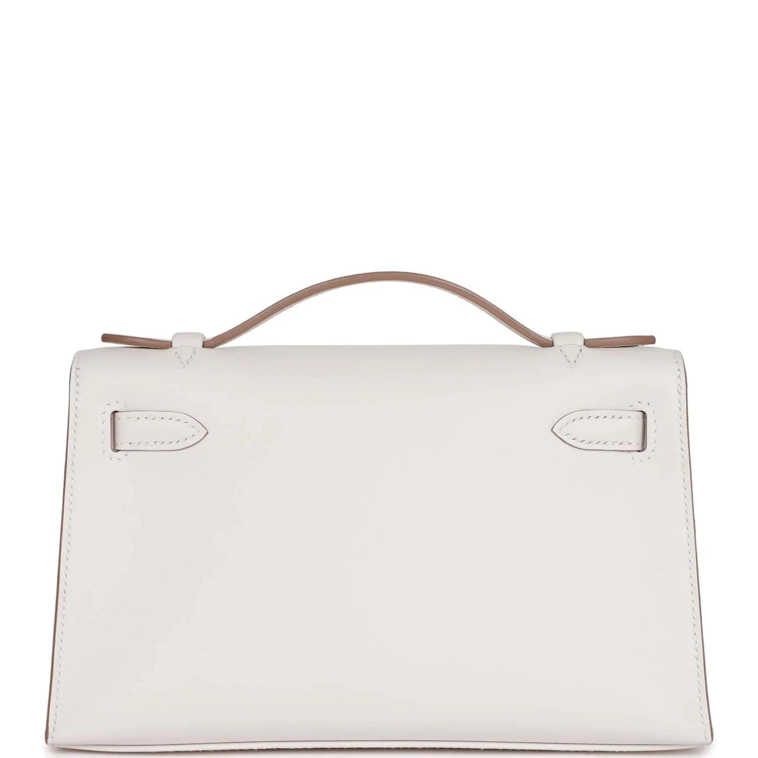 Hermes Kelly Pochette Gris Pale Swift Palladium Hardware
