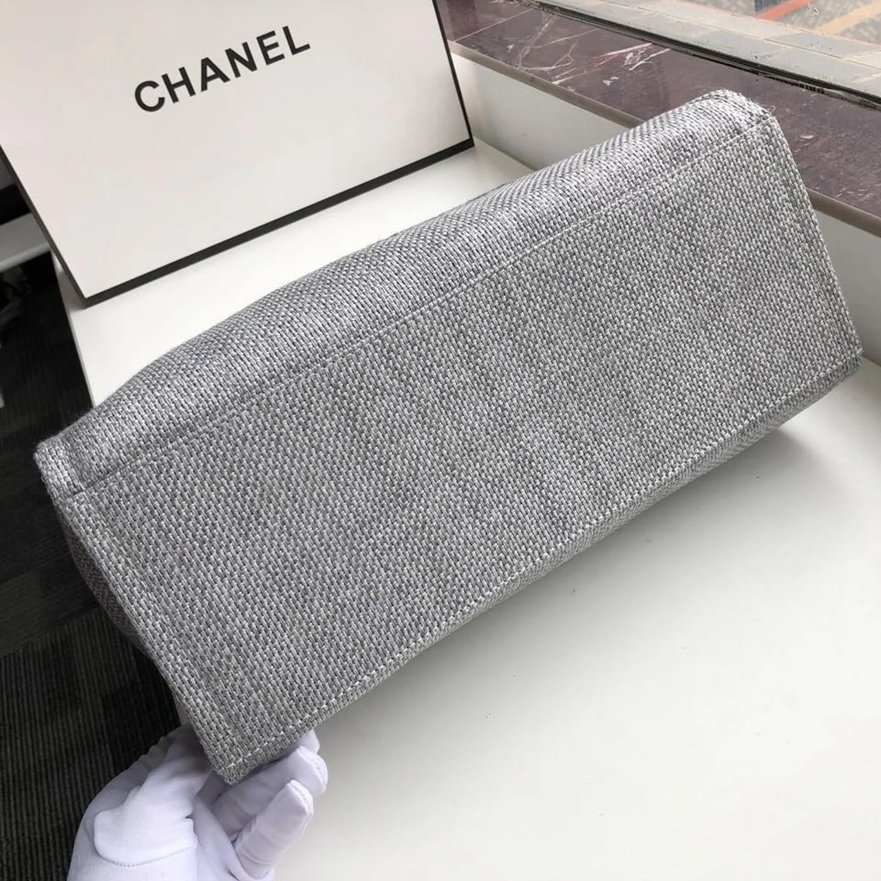 Chanel Small Shopping Bag Silver Hardware Grey For Women, Women’s Handbags, Shoulder Bags 15.2in/39cm AS3257