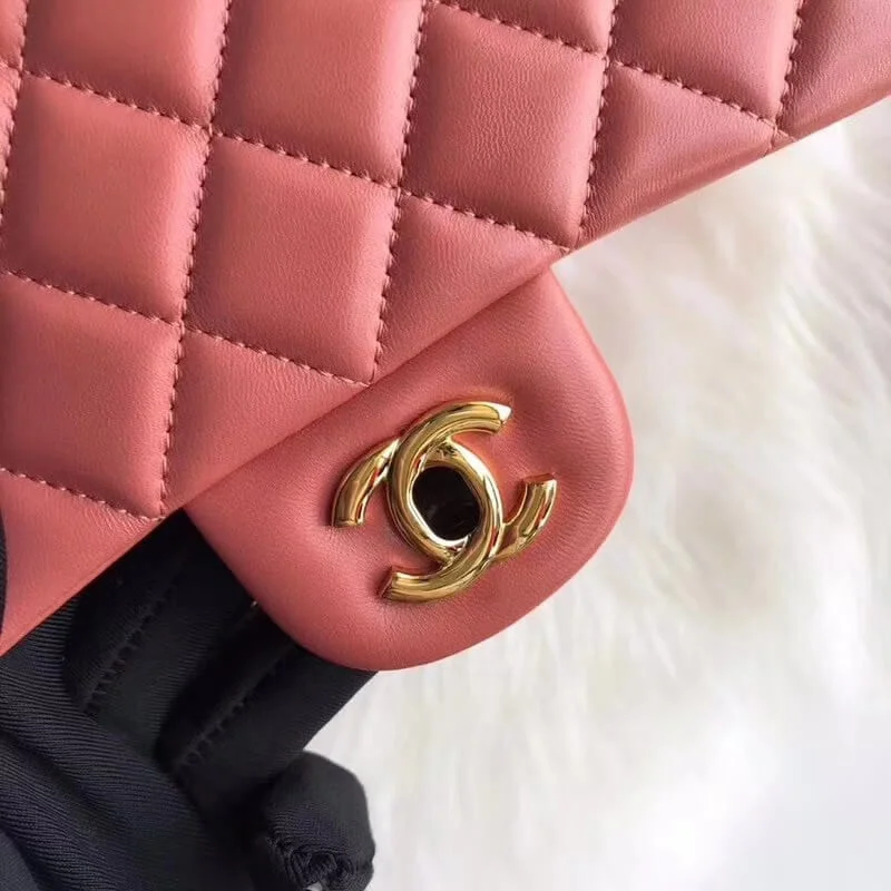 Chanel 1112 Rose Quartz Medium Size 2.55 Lambskin Leather Flap Bag