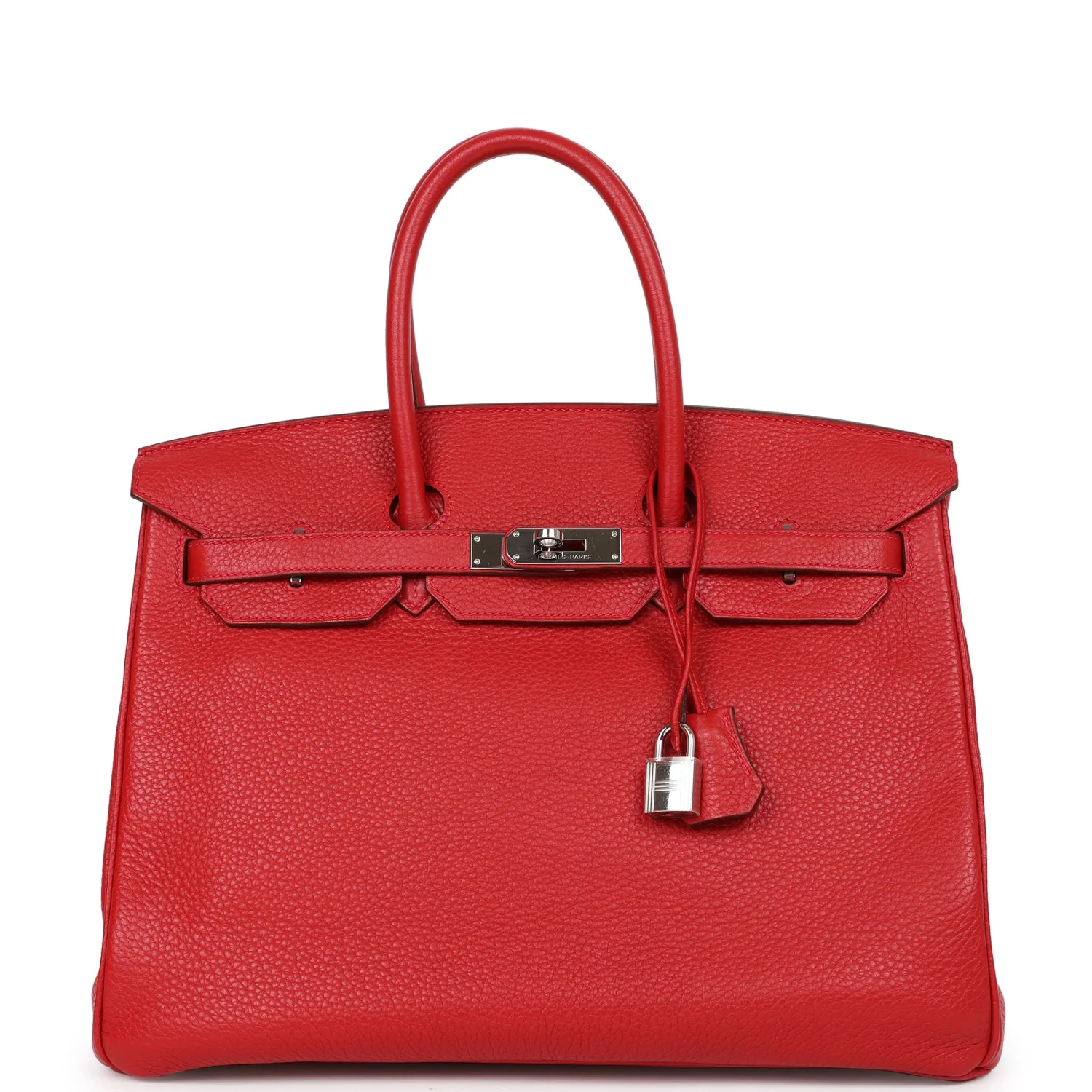 Pre-owned Hermes Birkin 35 Rouge Casaque Clemence Palladium Hardware