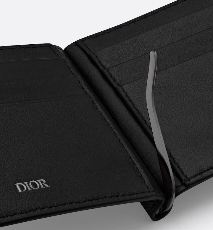Wallet with Bill Clip Black CD Diamond Canvas