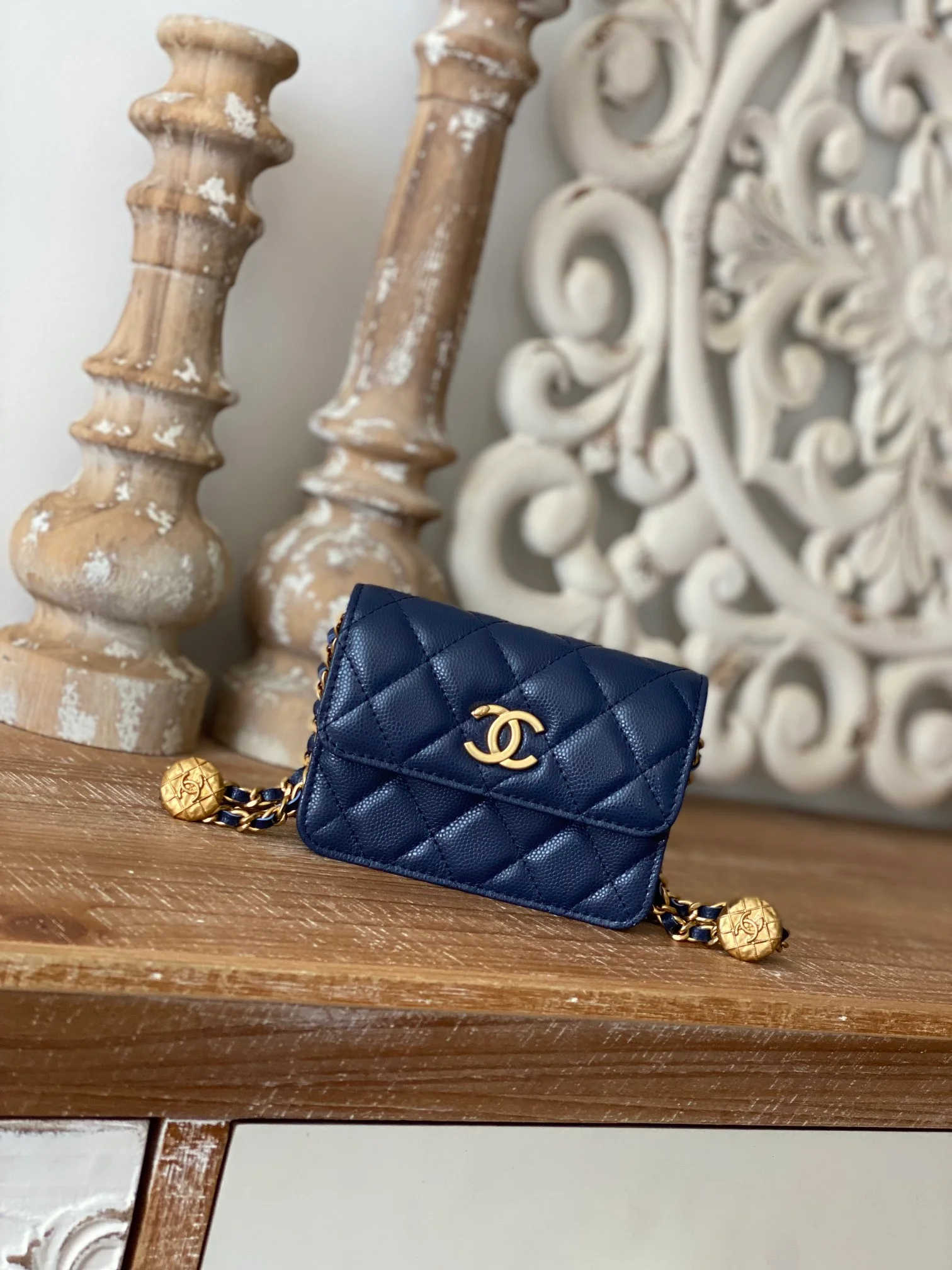 Chanel Clutch With Chain Blue For Women, Women’s Bags 4.8in/12.3cm