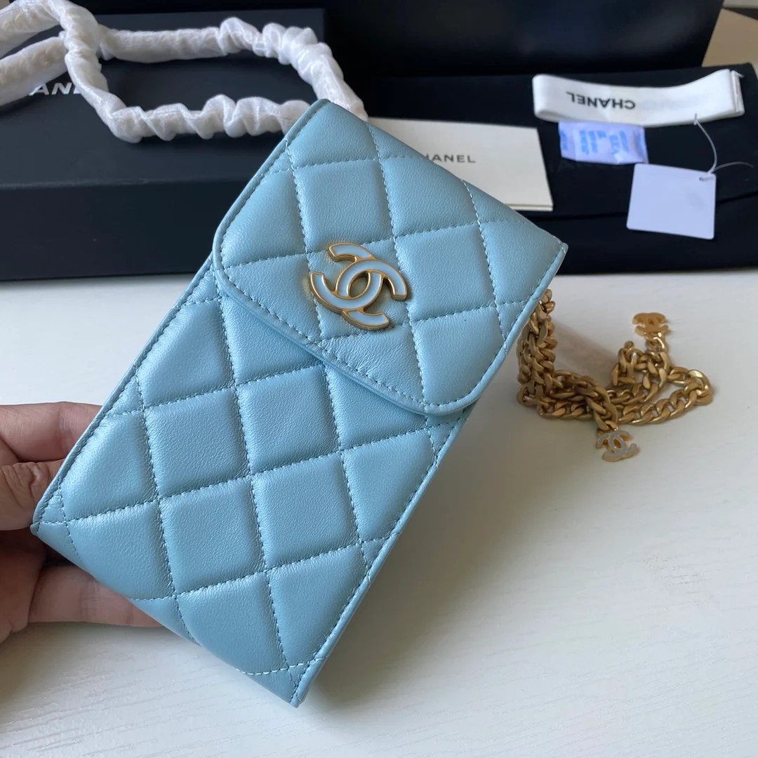 Chanel Phone Holder Blue Bag For Women 15cm/6in