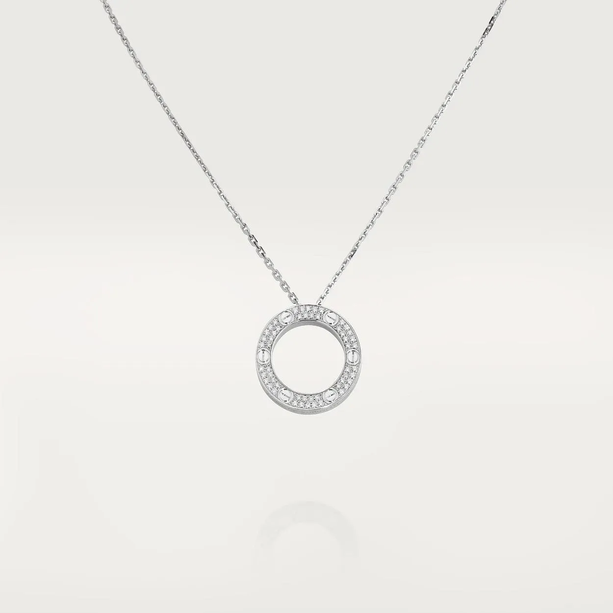 car Screw Love Necklace With Diamond Paved