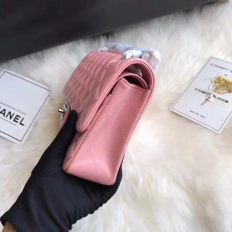 Chanel 1112 Pink Medium Size 2.55 Lambskin Leather Flap Bag
