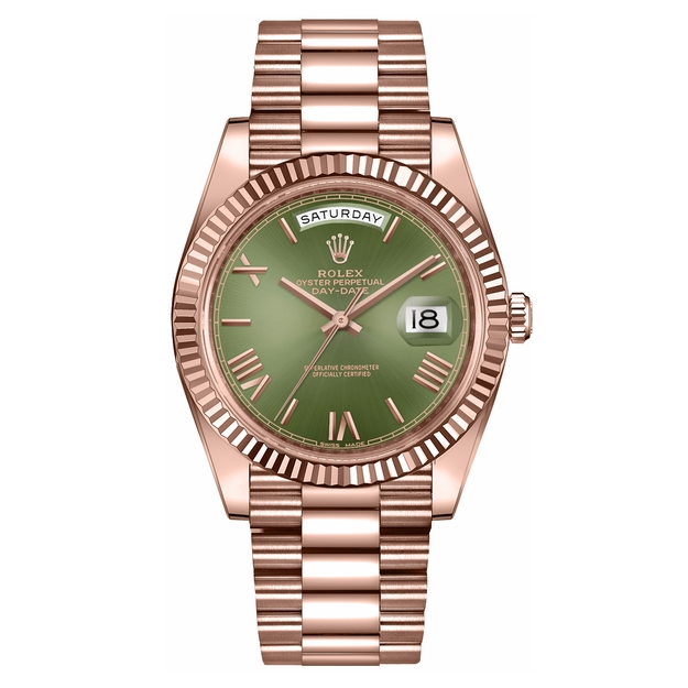 Day-Date Green Dial Rose Gold Watch 40mm