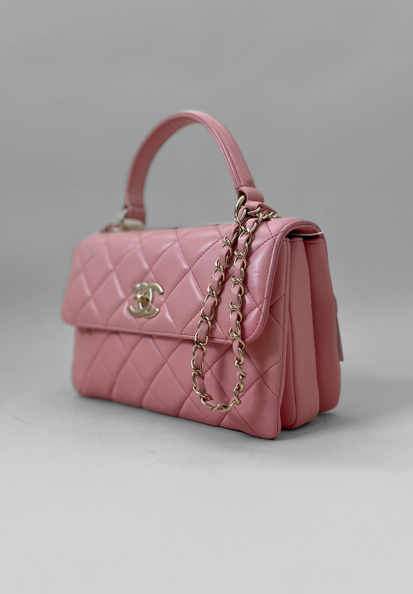 CHANEL TRENDY SMALL BABY PINK LAMBSKIN GHW