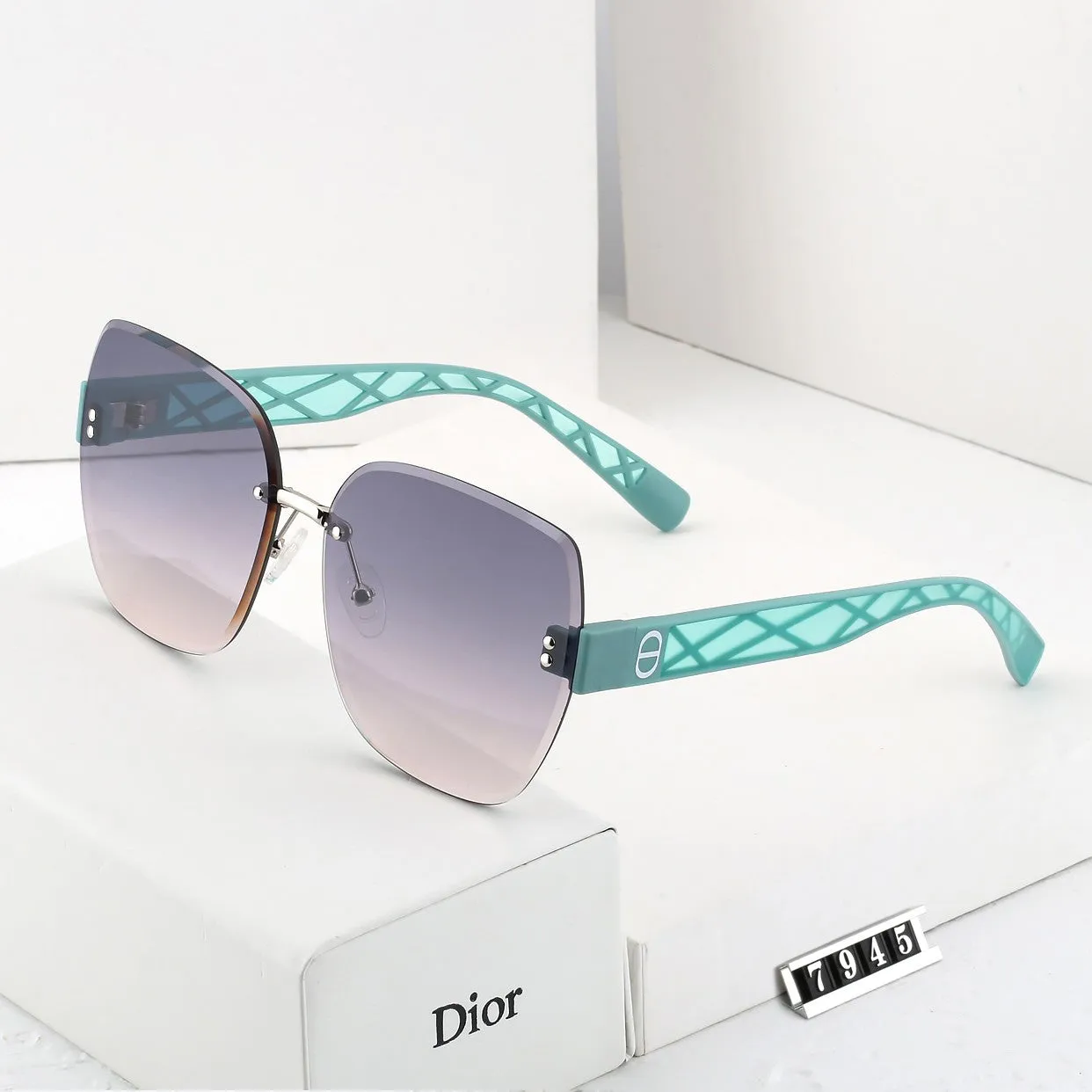 4 color fashion rimless color polarized sunglasses