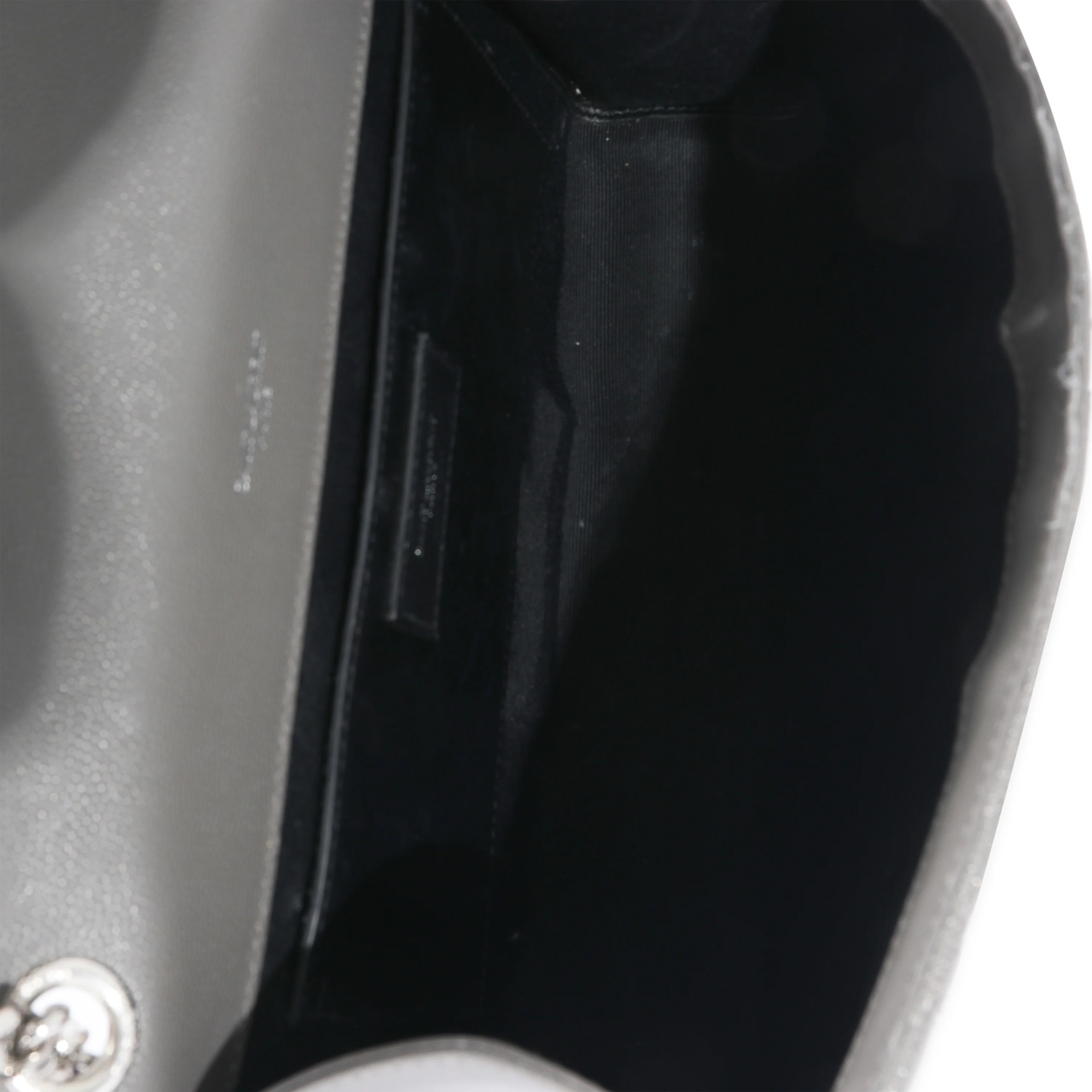 Saint Laurent Grey Grain De Poudre Medium Envelope In Mix Flap Bag