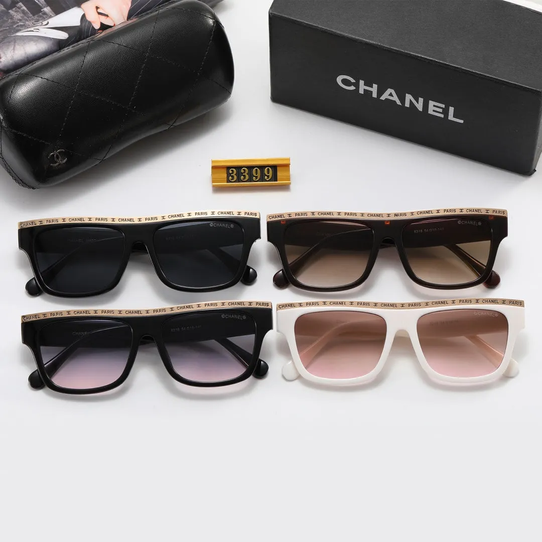 4 color luxury frame letter double c polarized sunglasses