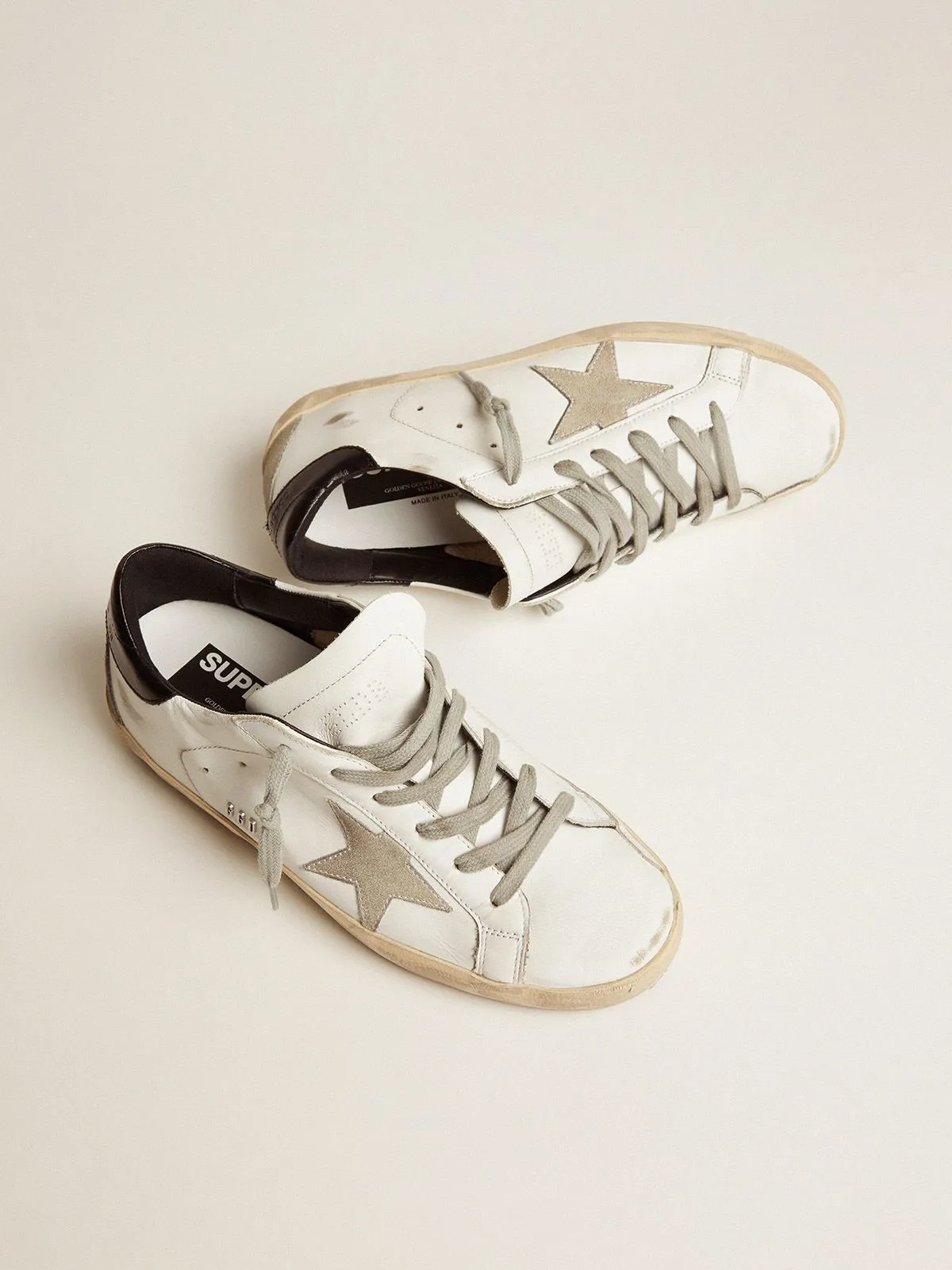 Super-Star sneakers with black heel tab and metal stud lettering