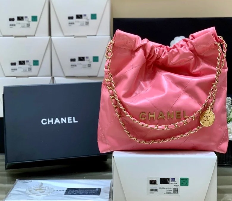 Chanel 22 Handbag Coral Pink For Women 14.4 in/37cm AS3261 B08037 NH621