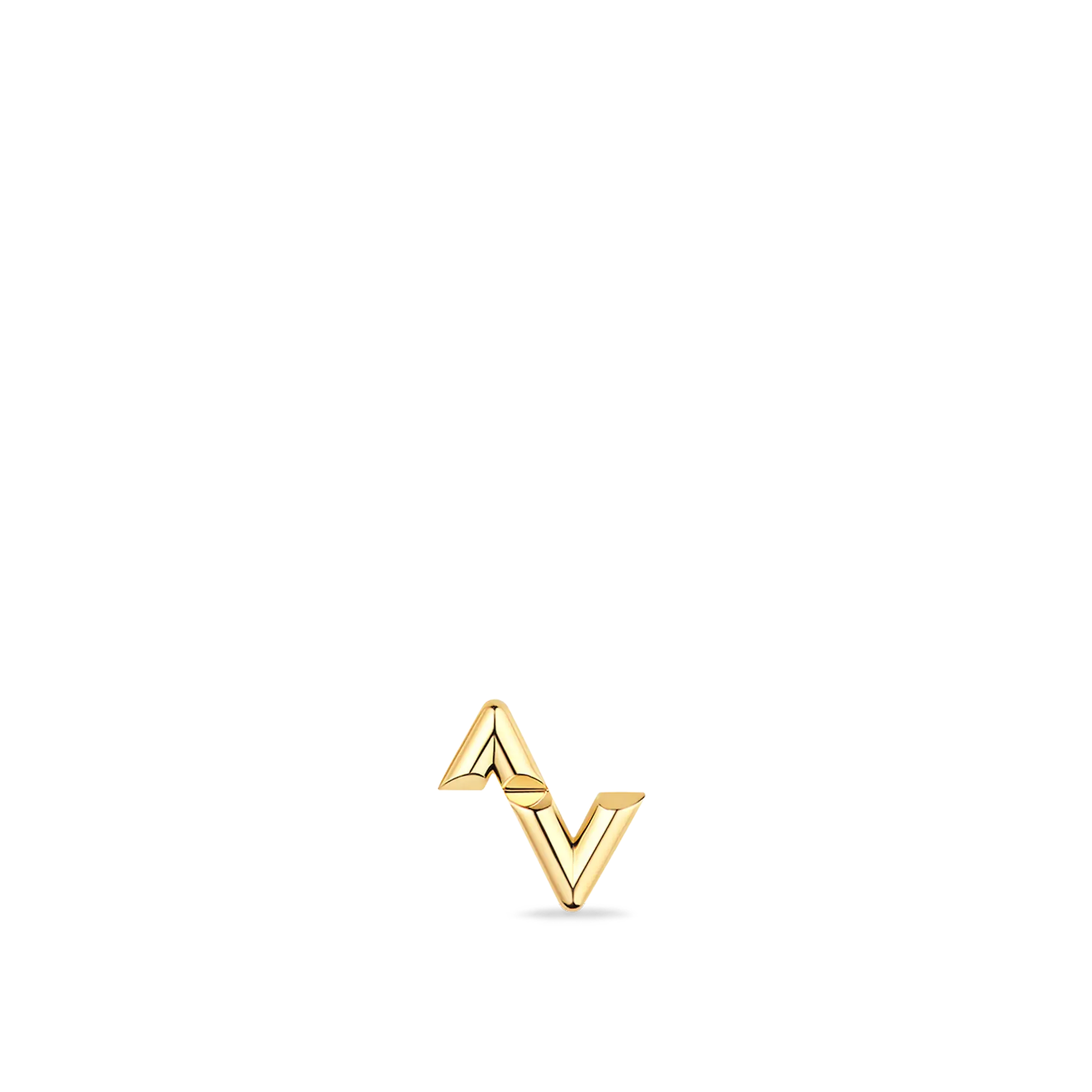 Louis Volt Upside Down Yellow K Gold Single Stud Earrings