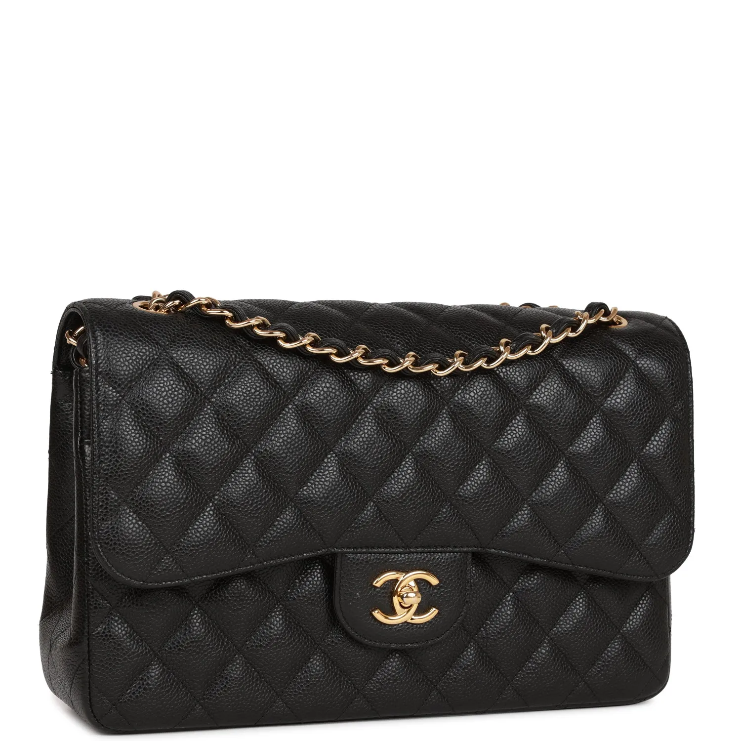 Jumbo Classic Double Flap Bag Black Caviar Gold Hardware