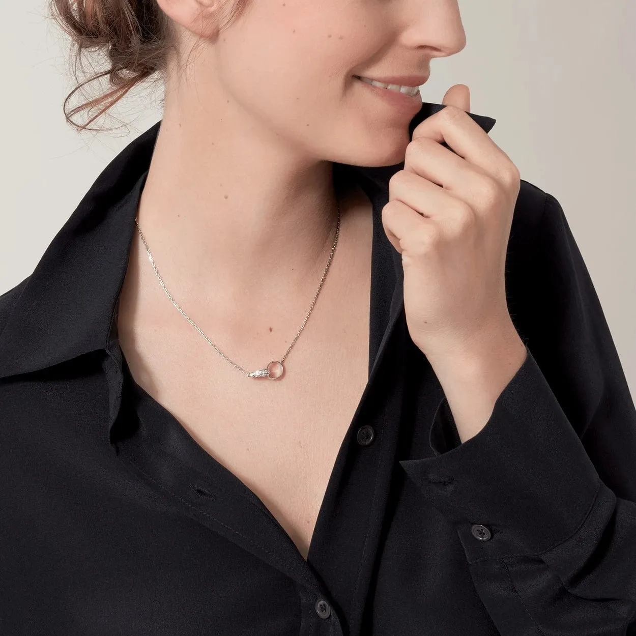 car Love Necklace Interlocking 2 Circles Necklace