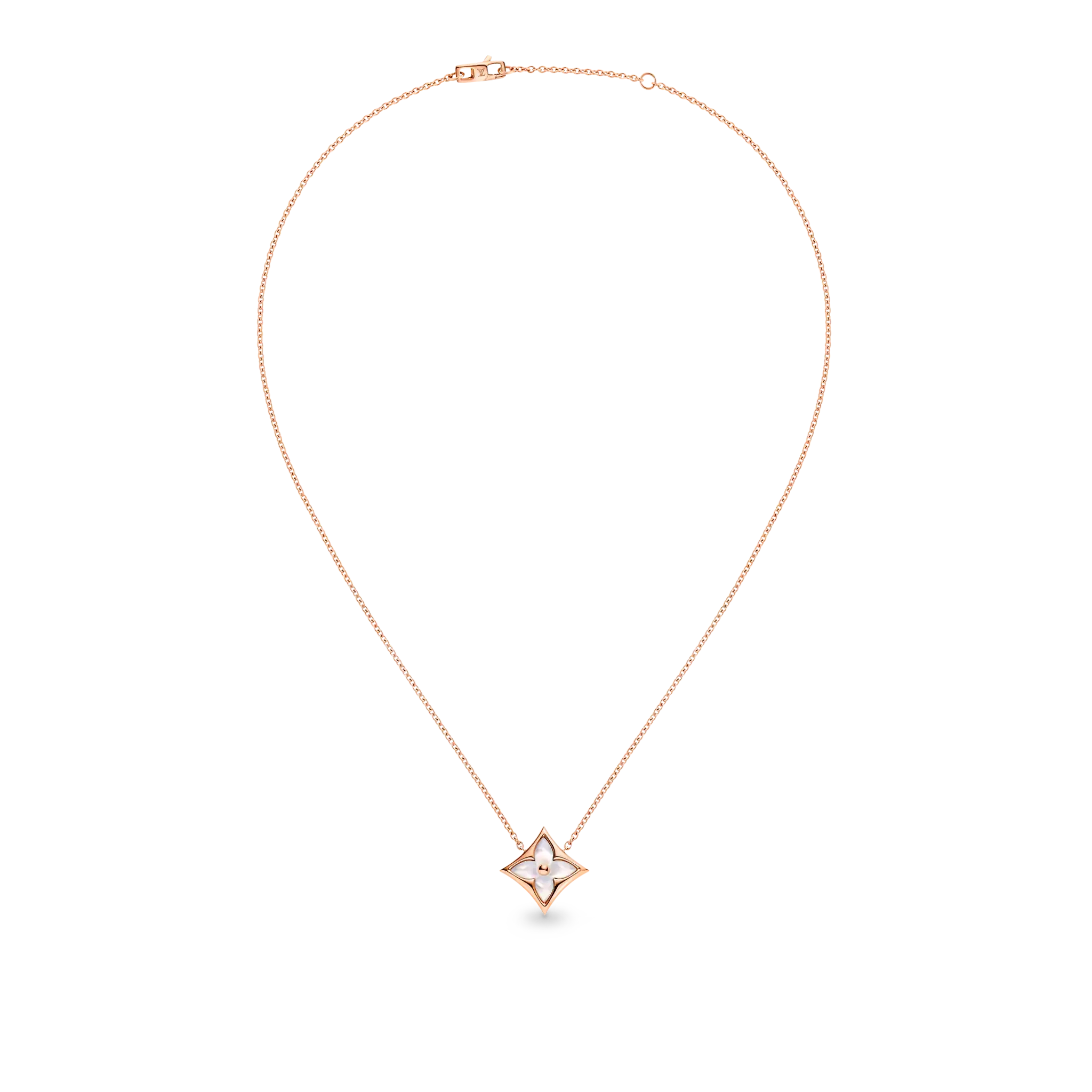 Color Blossom Star Pendant in Rose Gold with White Mother-of-Pearl