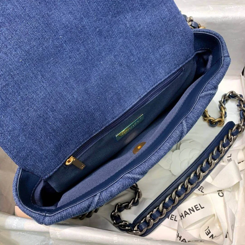 Chanel 19 Small Flap Bag As1160 Denim