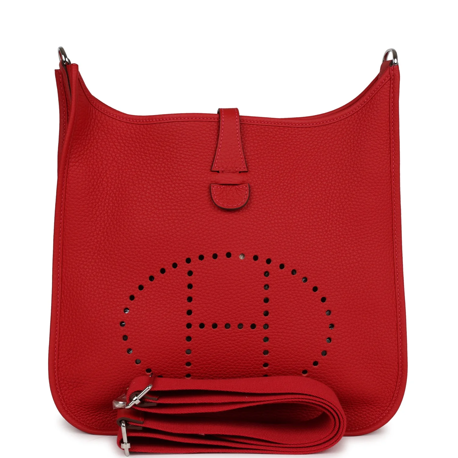 Hermes Evelyne III PM Vermillon Clemence Palladium Hardware
