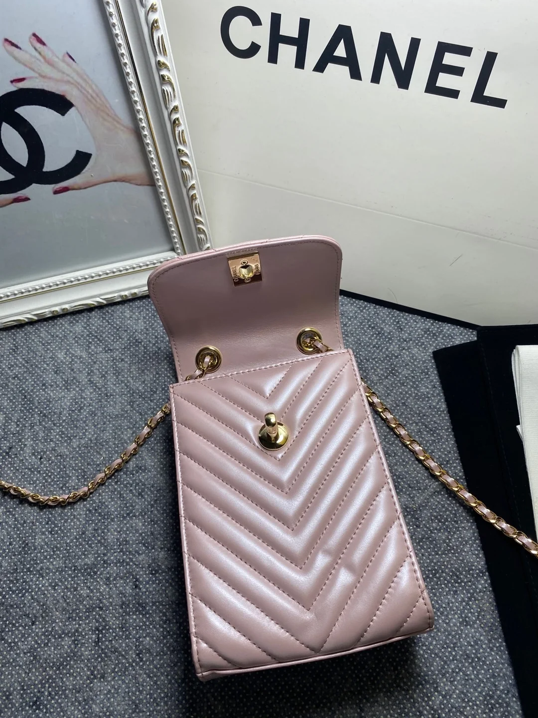 Chanel Chevron Trendy Cc Phone Light Purple Bag For Women 18cm/7in