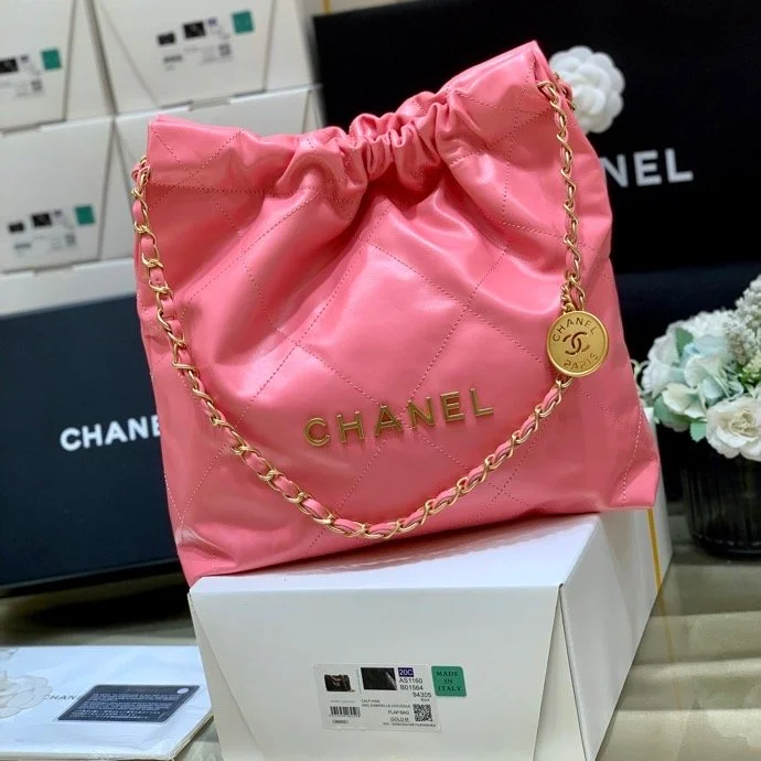Chanel 22 Handbag Coral Pink For Women 14.4 in/37cm AS3261 B08037 NH621