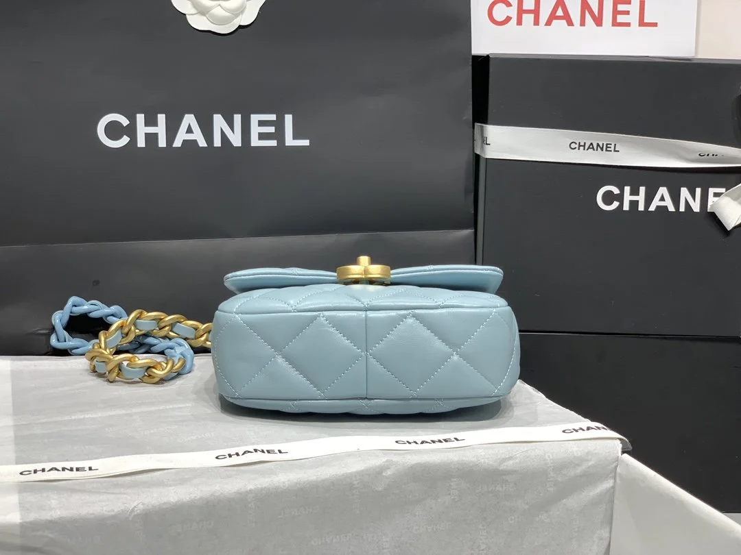 Chanel Mini Flap Bag Gold-Tone Metal Blue Bag For Women 13cm/5in